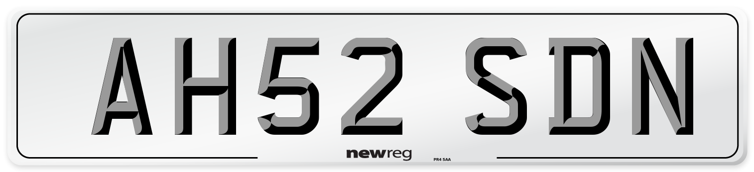 AH52 SDN Number Plate from New Reg